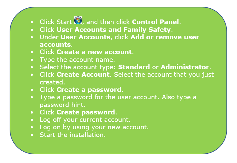 Create a new user account
