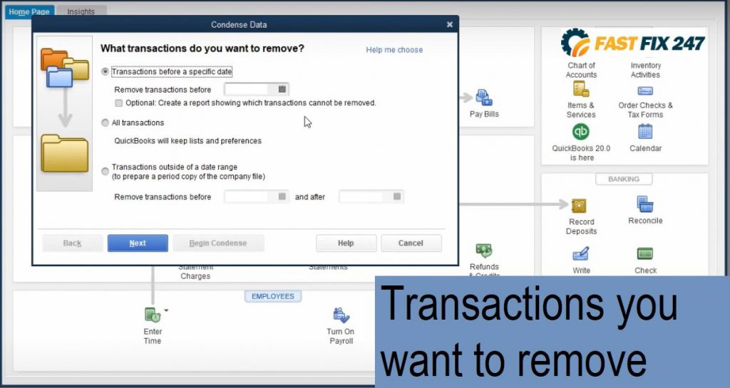 qb transactions you want to remove
